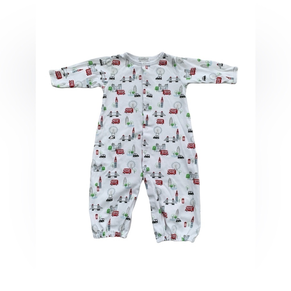 Kissy Kissy Size Small, 3-6 Months, London Print Convertible Gown and Sleeper